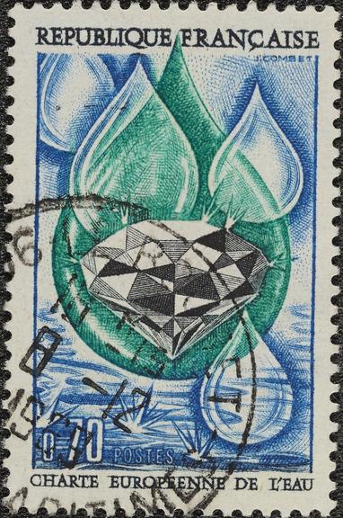 70 centimes stamp (used) Charte Europienne de l'eau