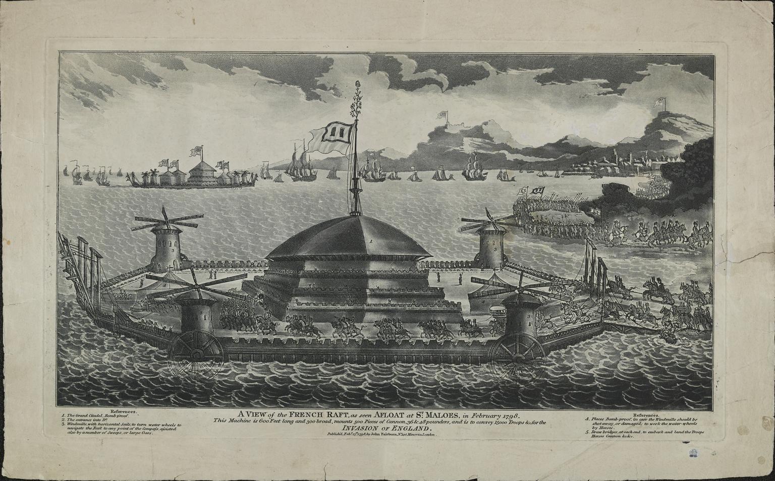Aquatint: A view of the French raft | Science Museum Group Collection