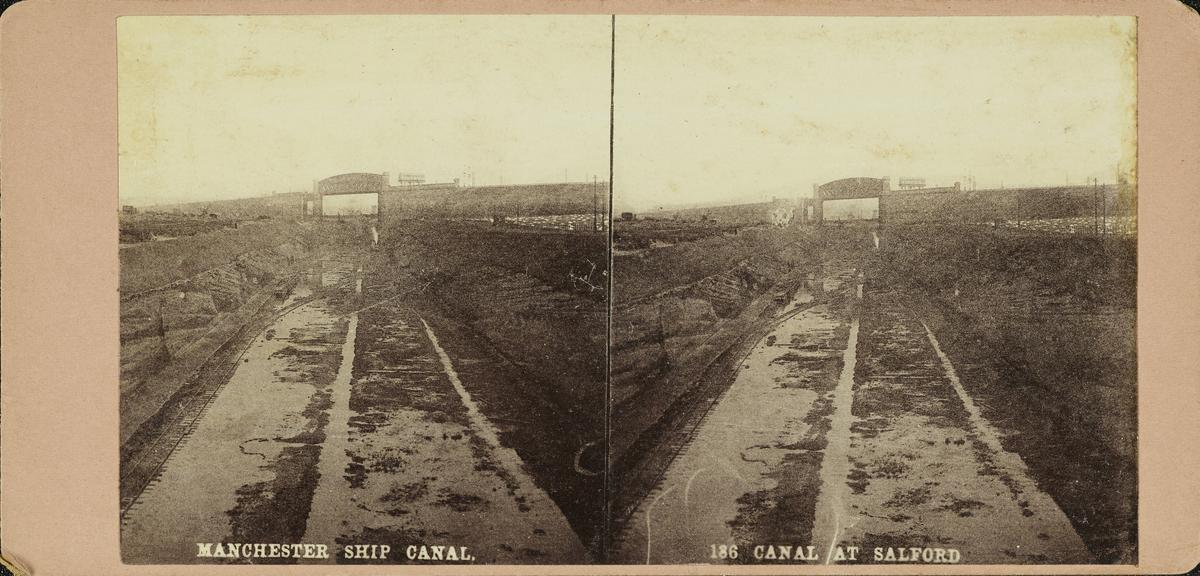 stereoscopic photograph 'Canal at Salford' / from a numbered