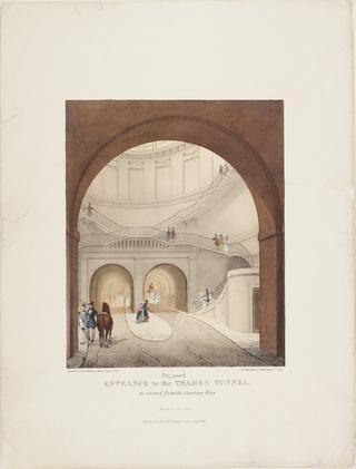 Print: Proposed entrance to the Thames Tunnel