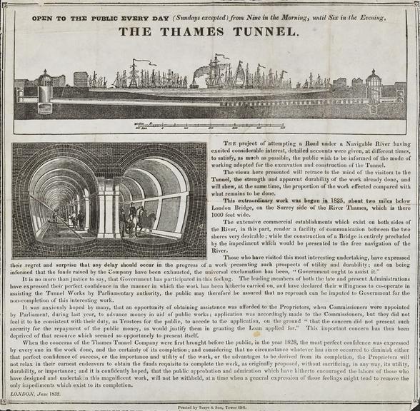 Lithograph, \"The Thames Tunnel\"