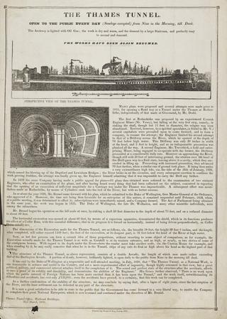 Broadsheet: The Thames Tunnel./ Printed by Teape & Son