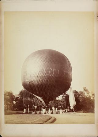 Photograph, balloon preparing for flight