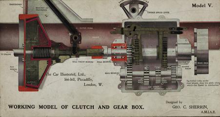illustrated working model of Clutch and Gear Box