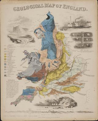Geographical Diagram. Geological Map of England
