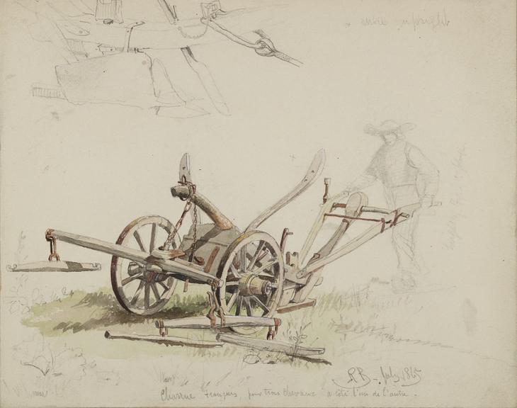 Water colour sketch of a French Plough