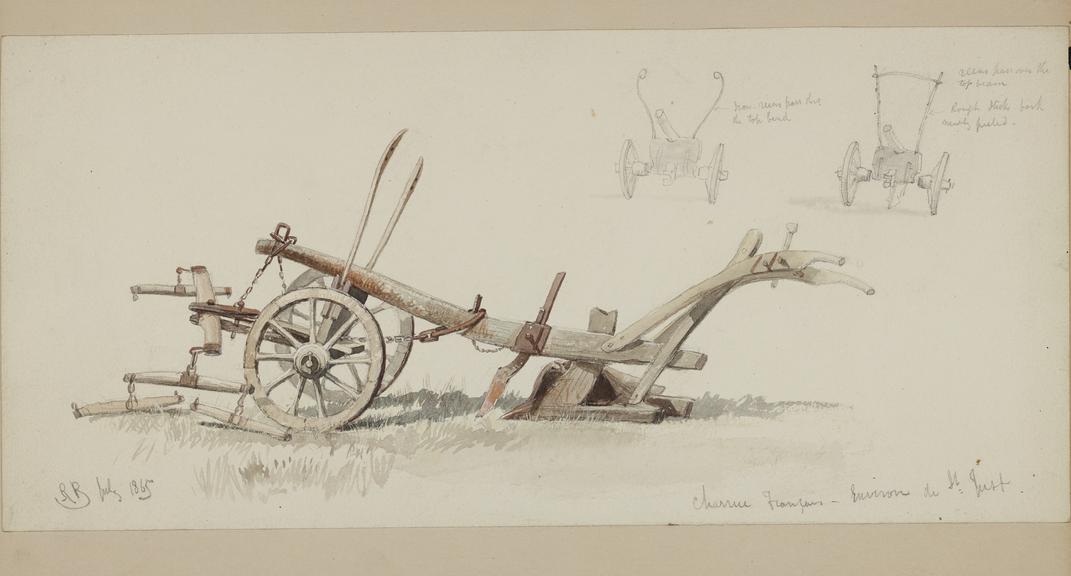 Water colour sketch of a French Plough