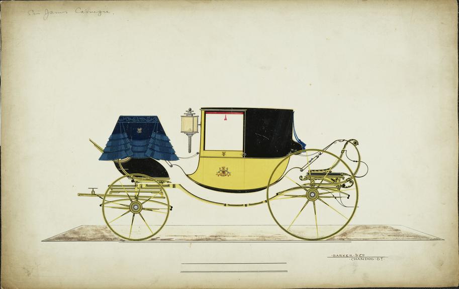 Design for a Dress Chariot carriage for Sir James Carnegie