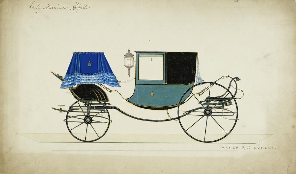 Design for a Dress Chariot carriage for Lady Marianne Alford