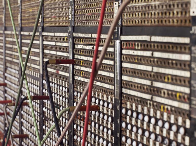 Section of a CB1 manual telephone exchange switchboard, 1925-1960