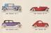 Poster. Detail from poster showing four of the 72 cars