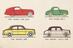 Poster. Detail from poster showing four of the 72 cars