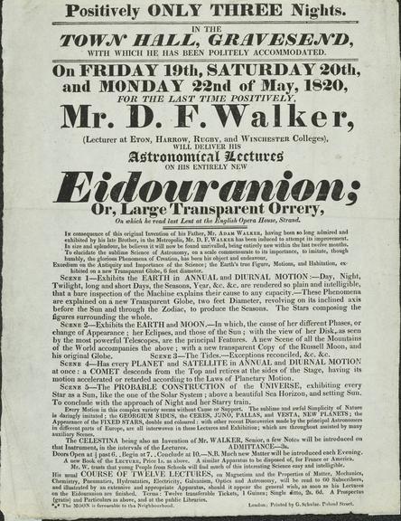 Handbill: Notice, Lecture, Eidouranian, Gravesend.