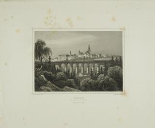 Print. Lobau bridge, Germany