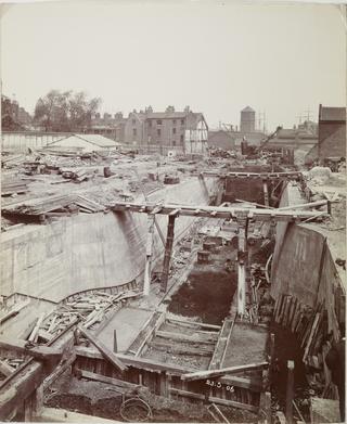 Gelatine silver gloss print, 'View of north side, open approach, looking east'