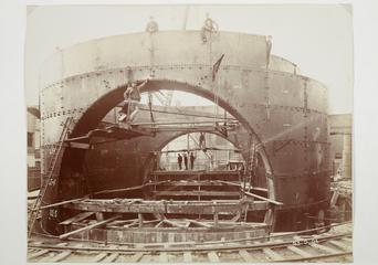 Gelatine silver gloss print, 'Erection of Baisson no. 4-plug opening northside'