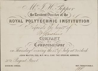 Invitation card from the Royal Polytechnic Institute