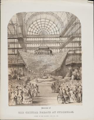 Tinted lithograph - The Crystal Palace at Sydenham