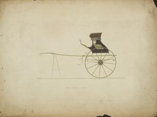 One of nine prints of early 19th century carriages. [high tandem gig] / Published by R. Ackermann