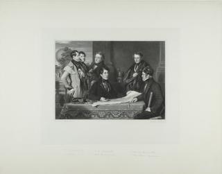 Print, plain. Portrait. Consultation prior to the aerial voyage to Weilburg