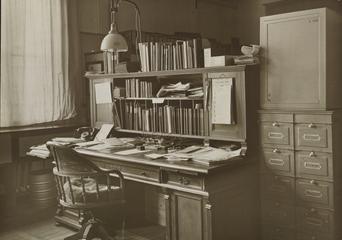 Photograph of scientific instrument maker's office