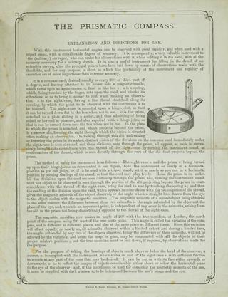 Explanation and Directions for use of the Prismatic Compass