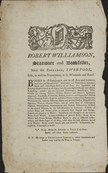 Trade card: Robert Williamson