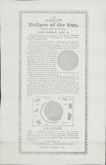 Broadsheet: `The Great Eclipse of The Sun'