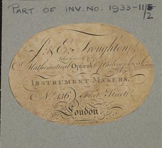 J & E Troughton trade card