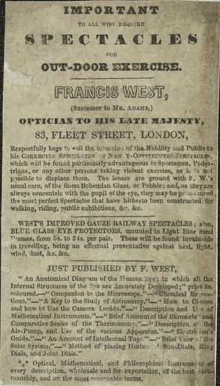 Trade card for Francis West