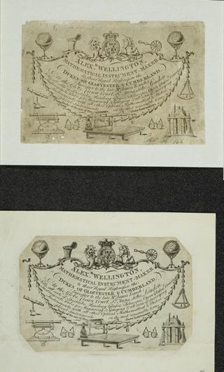 Trade card: Alexr. Wellington, successor to the late James Search