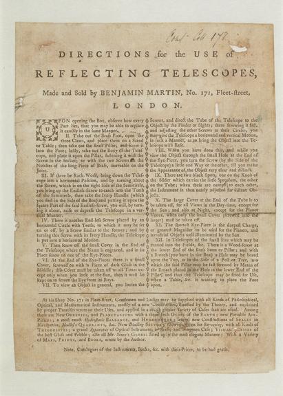 Trade card: Benjamin Martin