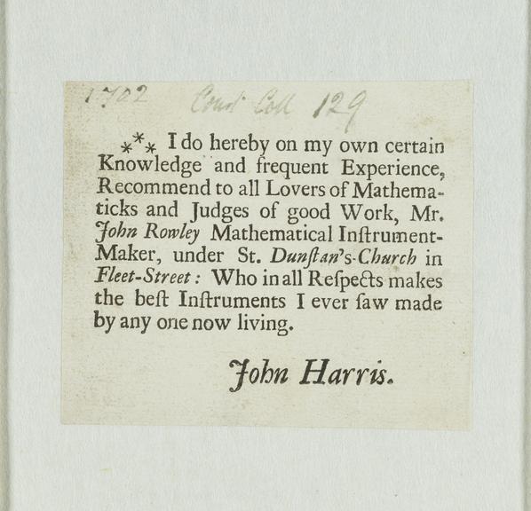 Trade card: John Rowley