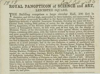 Trade card: Royal Panopticon of Science & Art