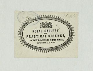 Trade card: Royal Gallery of Practical Science