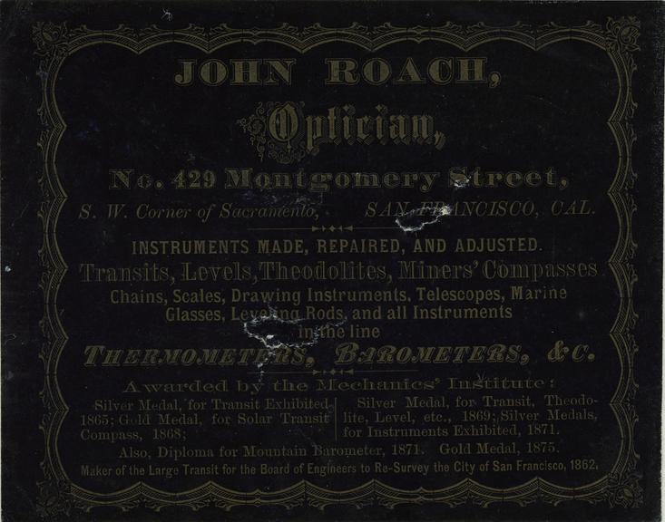 Trade card: John Roach