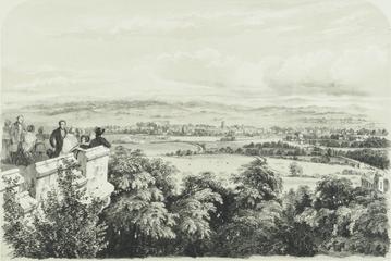 Print: Stafford from the Castle from Views on the London & North Western Railway - Northern Division