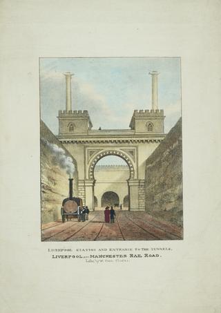 Liverpool Station & Entrance to the Tunnels. image: 4 1/8"x5 1/4"