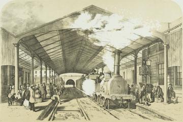 Print: Edge Hill Station from Views on the London & North Western Railway - Northern Division