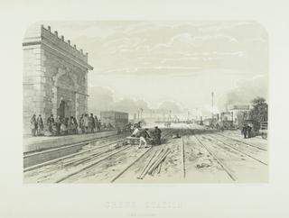 Print: Crewe Station from Views on the London & North Western Railway - Northern Division