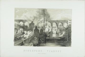 Print: Stockport Viaduct from Views on the London & North Western Railway - Northern Division