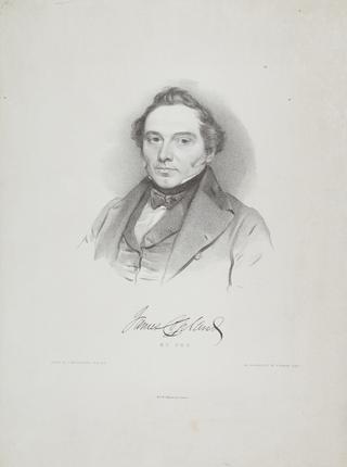 Portrait lithograph drawn by T. Bridgeford ARHA