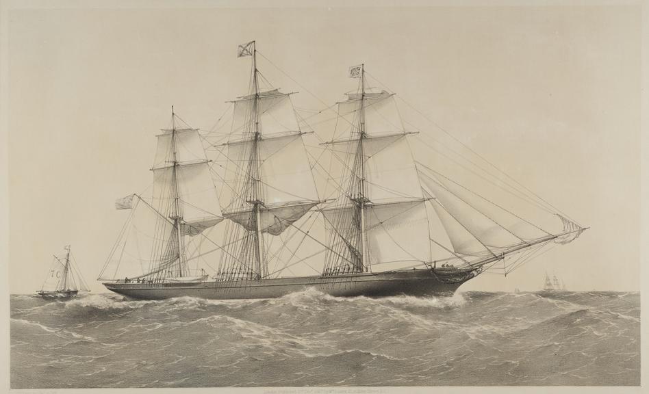 Lithograph of the Tea clipper \"LaWoo\" built