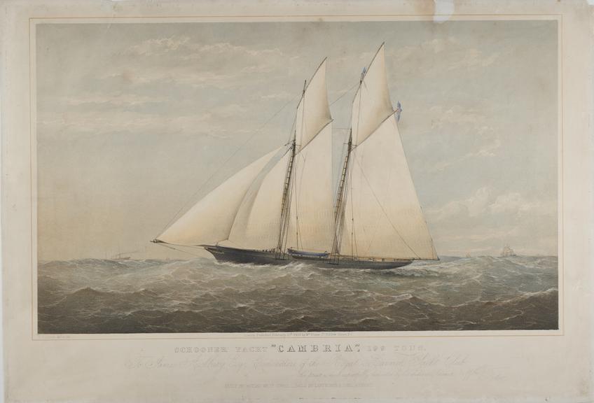 Chromolithograph of the schooner yacht \" Cambria\"