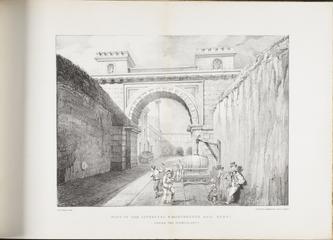 View on the Liverpool & Manchester Rail Road. Under The Moorish Arch