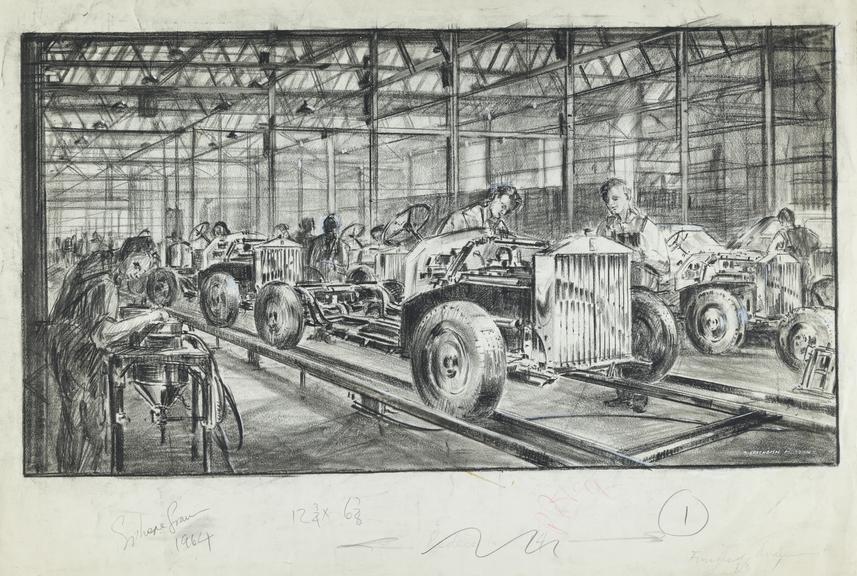 Sketch of an assembly line (sketch)