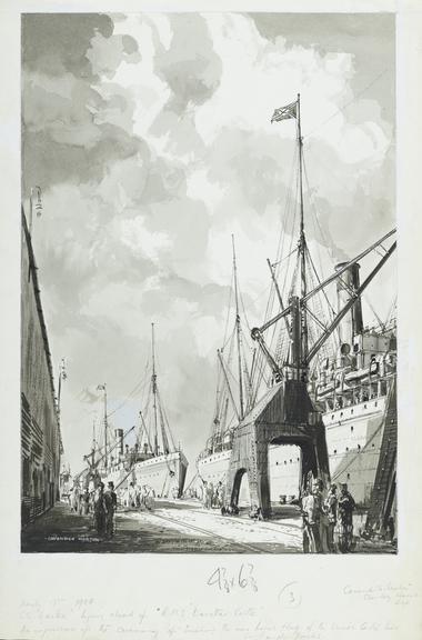 Pen, ink and wash drawing by Cavendish Morton