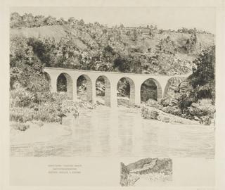 Etching of Construction work on the Mertsvaski viaduct