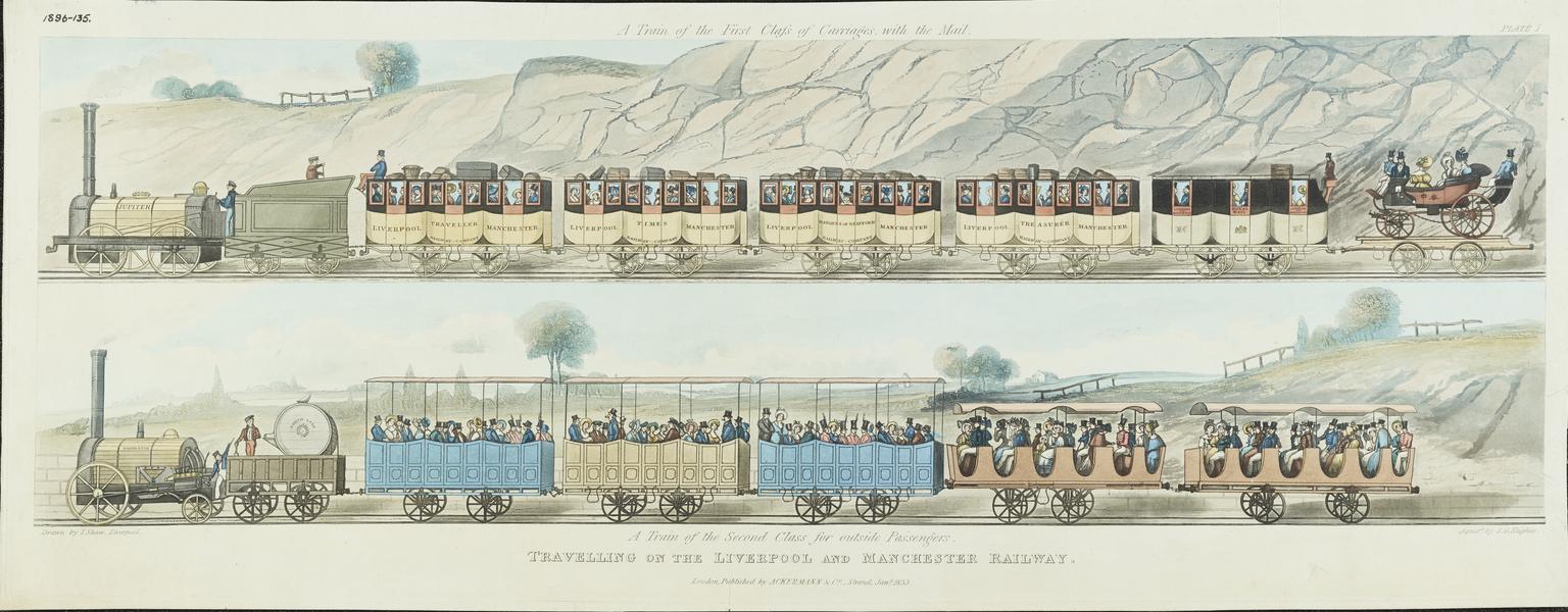 Travelling on the Liverpool & Manchester Railway, 1833