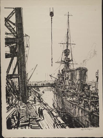 Print, lithograph, Ready for Sea by Muirhead Bone c1917